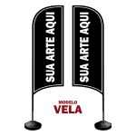 Wind Banner Seu Tema Aqui Modelo Vela Fly Flag Dupla Face 3,2m Completo