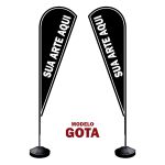 Wind Banner Seu Tema Aqui Modelo Gota Fly Flag Dupla Face 3,2m Completo 