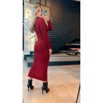 vestido Canelado Marsala