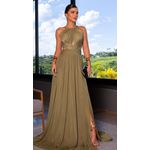 Vestido Ágata Tule Verde Oliva