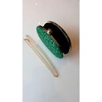 Clutch Pedrarias Verde Bandeira