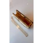 Clutch Cetim Dourada