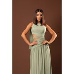 Vestido Stéfany s manga verde menta