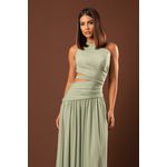 Vestido Stéfany s manga verde menta