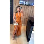 vestido flora caramelo