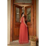 Vestido Patricia Tule Terracota