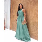 Vestido Romana Tule Verde Oliva