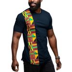 Camiseta Afro Masculina Barra Azul Marinho