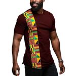 Camiseta Afro Masculina Barra Grená