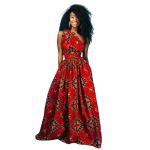 Vestido Africano Ankara Dashiki Vermelho Mandala