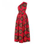 Vestido Africano Ankara Dashiki Vermelho Mandala