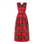 Vestido Africano Ankara Dashiki Vermelho Mandala