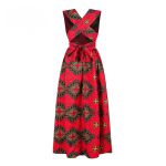 Vestido Africano Ankara Dashiki Vermelho Mandala