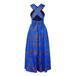 Vestido Africano Pena Azul e Laranja