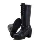 Bota Feminina Cano Alto Dorf Couro Preto 