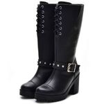 Bota Feminina Cano Alto Dorf Couro Preto 