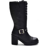 Bota Feminina Cano Alto Dorf Couro Preto 