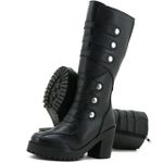 Bota Feminina Cano Alto Dorf Couro Preto 