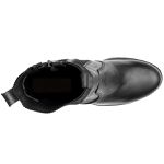 Bota Coturno Casual elastico Feminina salto alto Dorf Couro Preto 