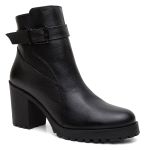 Bota Casual Feminina salto alto Dorf Couro Preto
