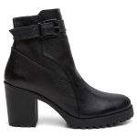 Bota Casual Feminina salto alto Dorf Couro Preto