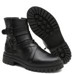 Bota Coturno Casual Feminina Dorf Couro Preto 
