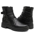 Bota Coturno Casual Feminina Dorf Couro Preto 