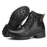 Bota Coturno Casual Feminina Dorf Couro Preto 