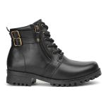 Bota Coturno Casual Feminina Dorf Couro Preto 