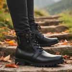 Bota Coturno Casual Feminina Dorf Couro Preto 
