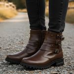 Bota Coturno Casual Feminina Dorf Couro Tabaco