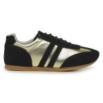 Tenis Feminino Casual Dorf Retro Couro Preto e Ouro