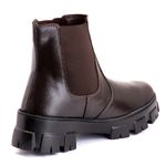 Bota Coturno Feminina Couro Legitimo Café - REF: 10 