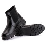 Bota Coturno Feminina Couro Legitimo Preto - REF: 10