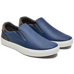 Sapatênis Casual Masculino Slip-On Couro Sintetico Marinho- REF: 1003 