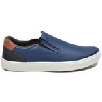 Sapatênis Casual Masculino Slip-On Couro Sintetico Marinho- REF: 1003 