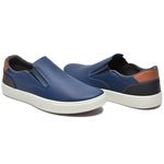 Sapatênis Casual Masculino Slip-On Couro Sintetico Marinho- REF: 1003 