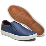 Sapatênis Casual Masculino Slip-On Couro Sintetico Marinho- REF: 1003 