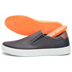 Sapatênis Casual Masculino Slip-On Couro Sintetico Marrom- REF: 1003 