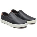 Sapatênis Casual Masculino Slip-On Couro Sintetico Preto- REF: 1003 