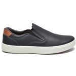 Sapatênis Casual Masculino Slip-On Couro Sintetico Preto- REF: 1003 