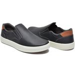 Sapatênis Casual Masculino Slip-On Couro Sintetico Preto- REF: 1003 