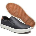 Sapatênis Casual Masculino Slip-On Couro Sintetico Preto- REF: 1003 
