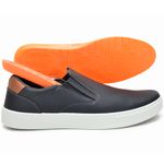 Sapatênis Casual Masculino Slip-On Couro Sintetico Preto- REF: 1003 