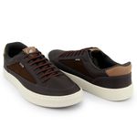 Sapatênis Casual Masculino Couro Sintetico Marrom- REF: 1005 