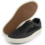 Sapatênis Casual Masculino Couro Sintetico Preto- REF: 1005 