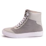 Tênis Sneaker Couro Sintético Cinza