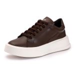 Sapatênis Casual Masculino Couro Legitimo Café- REF: 60230 