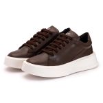 Sapatênis Casual Masculino Couro Legitimo Café- REF: 60230 