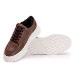 Sapatênis Casual Masculino Couro Legitimo Caramelo- REF: 60220 